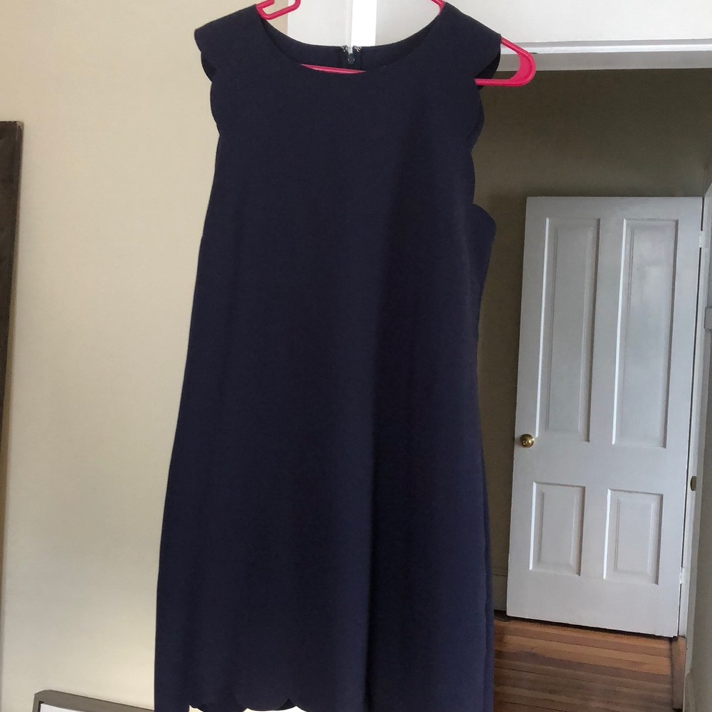 JCrew Navy Scalloped Neoprene Dress